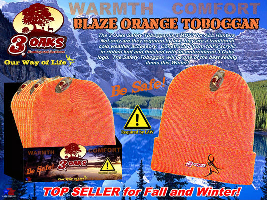 Toque - Blaze Orange 3 Oaks