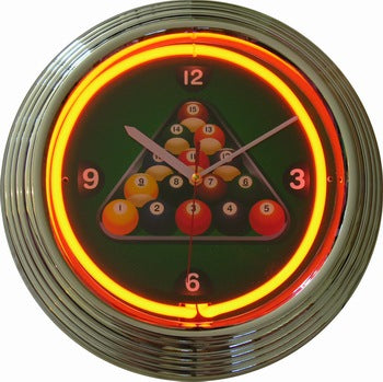 Neon Clock - Billiard
