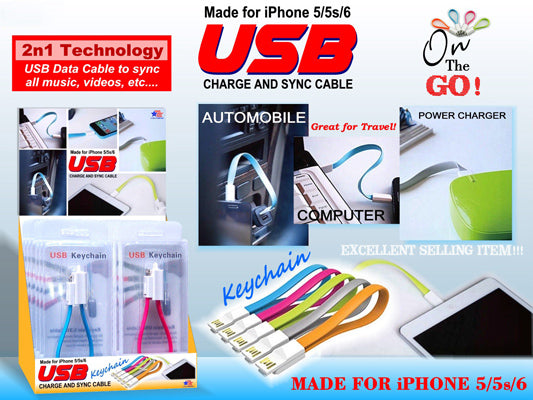 USB 2n1 Keychain Charger